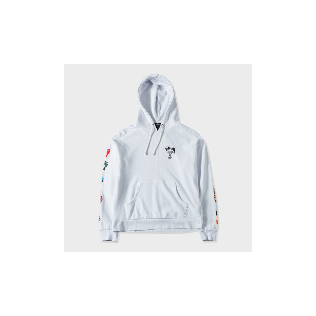 stussy flag hoodie