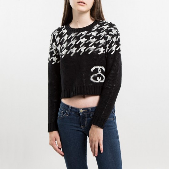 Houndstooth Jumper Sweater Black