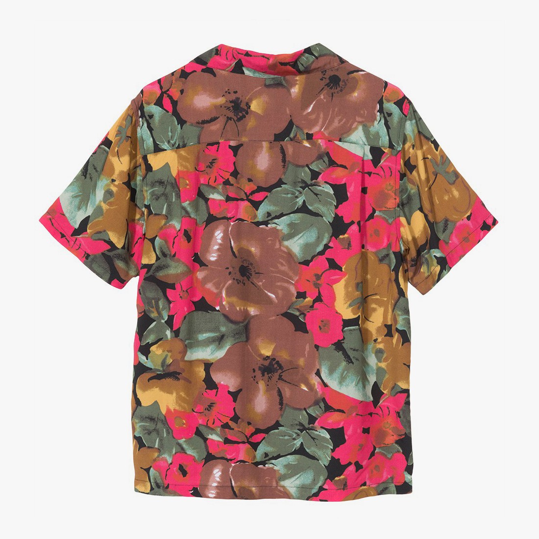 Watercolor Flower Shirt Black | Stüssy men clothing | AnimaTextile.com